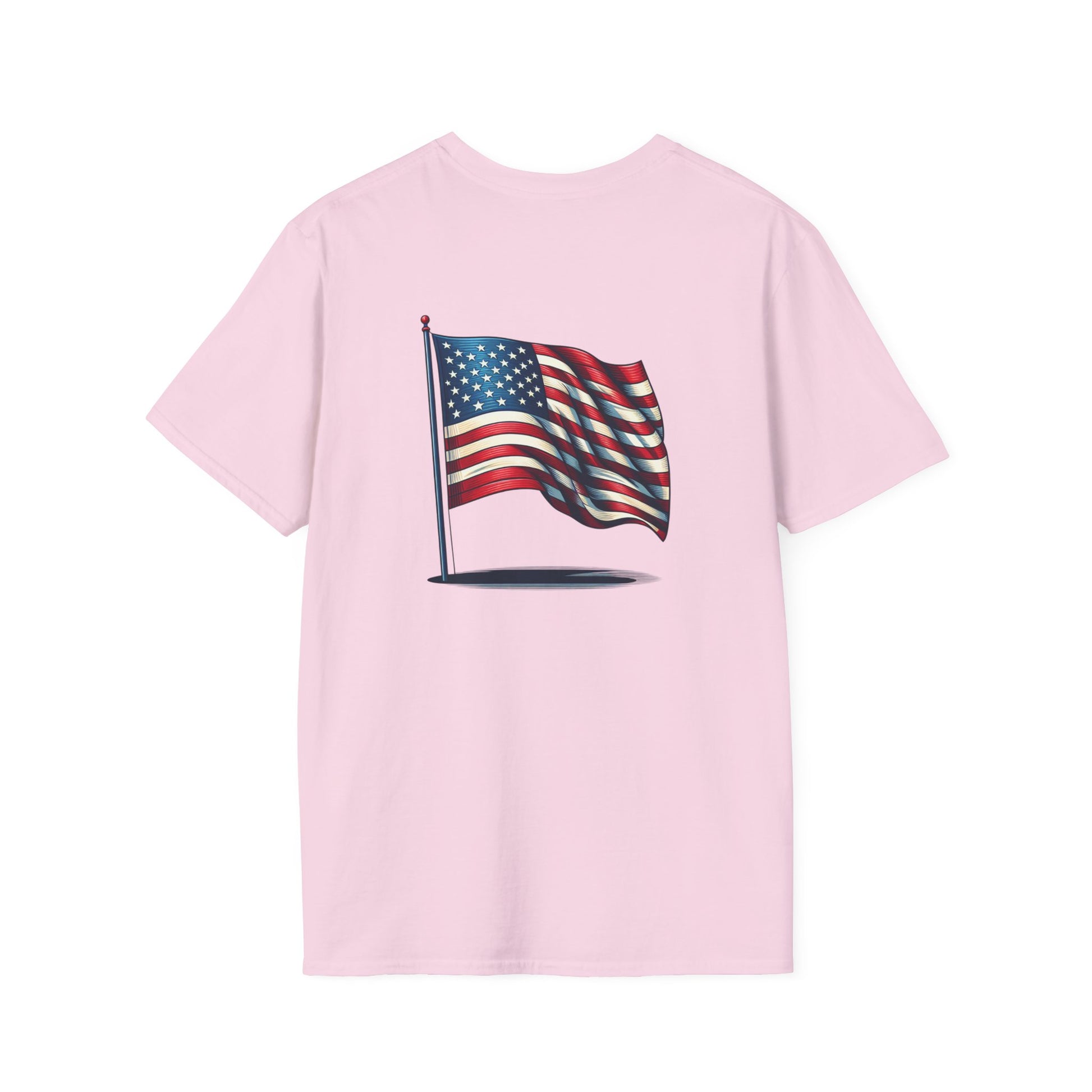 Patriotic Unisex Softstyle T-Shirt, American Flag Tee, USA Pride Shirt, Perfect for Independence Day, Casual Wear - TRV