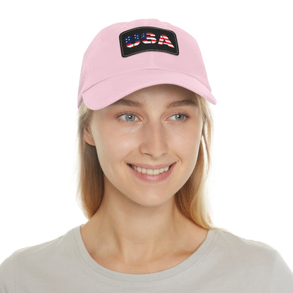 Dad Hat with Leather Patch (Rectangle)