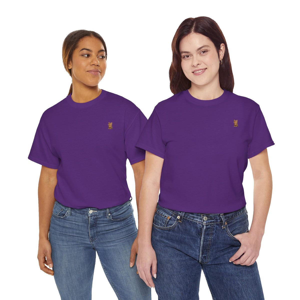 Brown kitten graphic Printify cat lover T-shirt featuring a cute feline design on a casual tee.