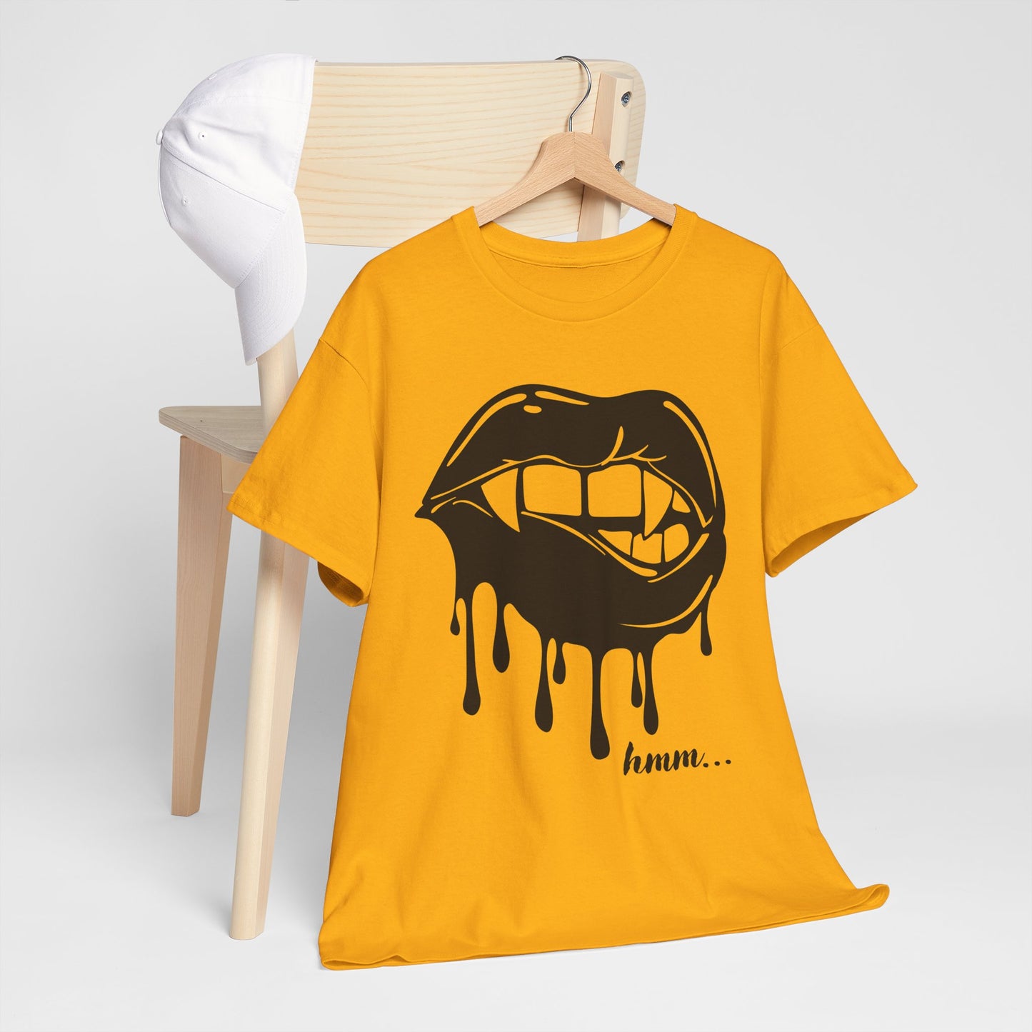 Edgy Graphic Tee - Dripping Lips Design - Unisex Heavy Cotton Tee