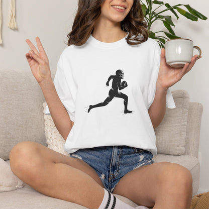 Football Player Graphic Unisex T-Shirt, Casual Sports Tee, Gift for Athletes, Workout Shirt, Everyday Wear, Unique Running Apparel