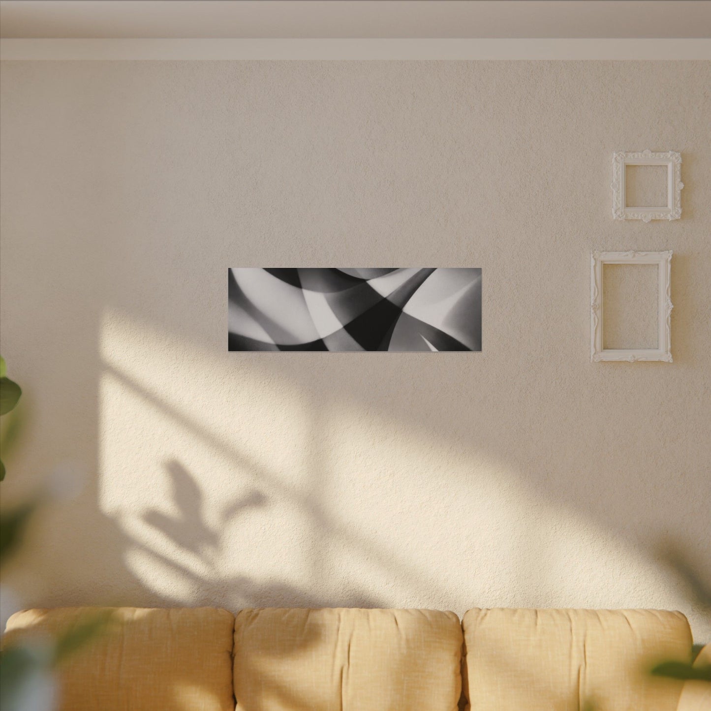 Abstract Black and White Swirl Matte Canvas