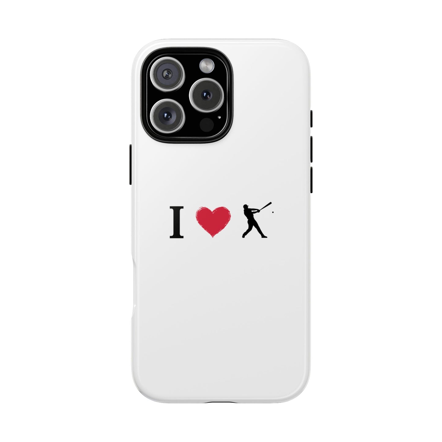 Baseball Love Phone Case, Tough Cases for Sports Lovers, i Heart Baseball Protection, Gift for Players, Cute Sports Case - TRV