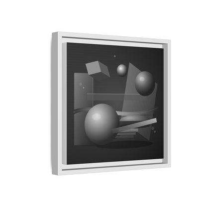 Monochrome Geometric Spheres Canvas Framed Wall Art | Matte Print