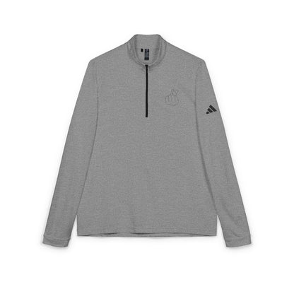 Adidas® Embroidered Quarter-Zip Pullover - Stylish Performance Layer With Love Gesture