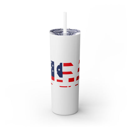 Skinny Tumbler — USA Flag 20oz Straw Tumbler (Patriotic Travel Cup)