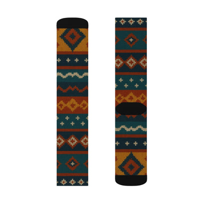Southwestern Aztec Pattern Socks | Tribal Geometric Printed Socks