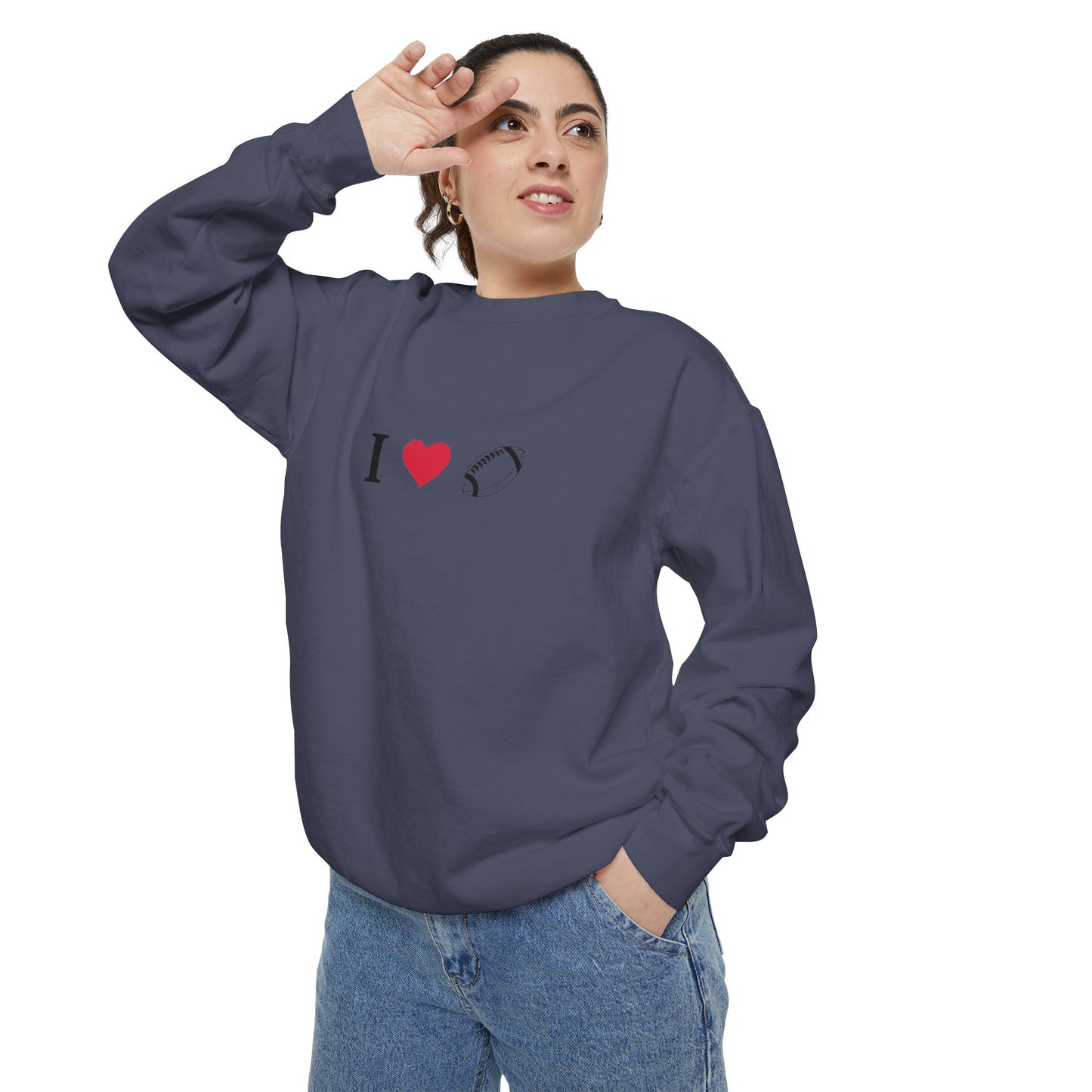 Unisex Sweatshirt, I love Football, Cozy, Perfect for Everyday Wear, Gift Idea for Friends, Couples, and Special Occasions - TRV