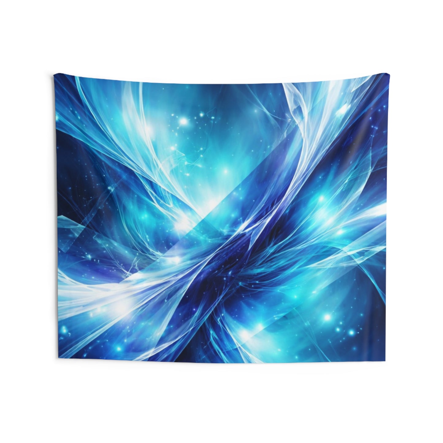 Blue Abstract Energy Wall Tapestry — Cosmic Aurora Home Decor