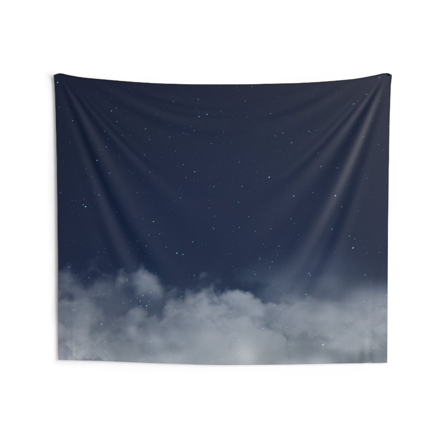 Night Sky Cloud Tapestry — Starry Blue Wall Hanging for Bedroom & Meditation