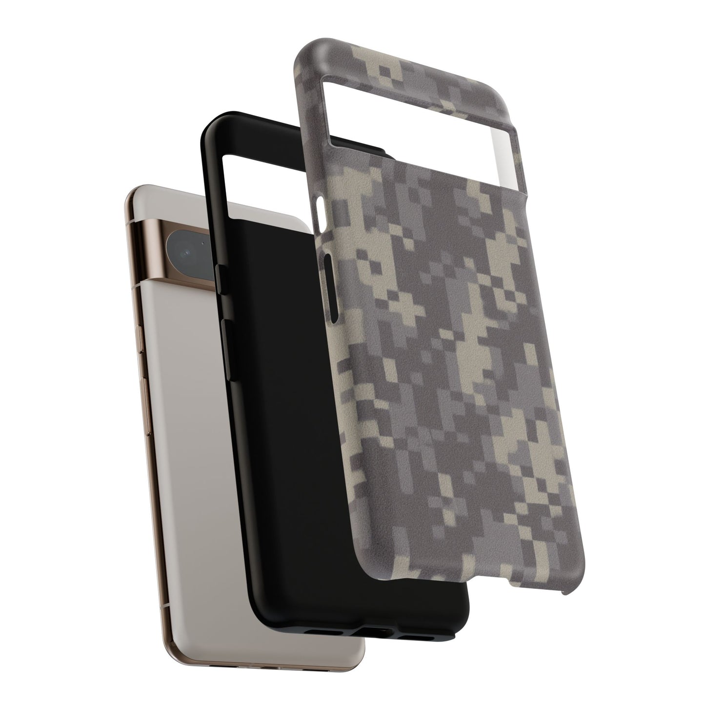 Digital camouflage tough phone case by Printify, rugged protective cover for smartphones with a durable camouflage design.