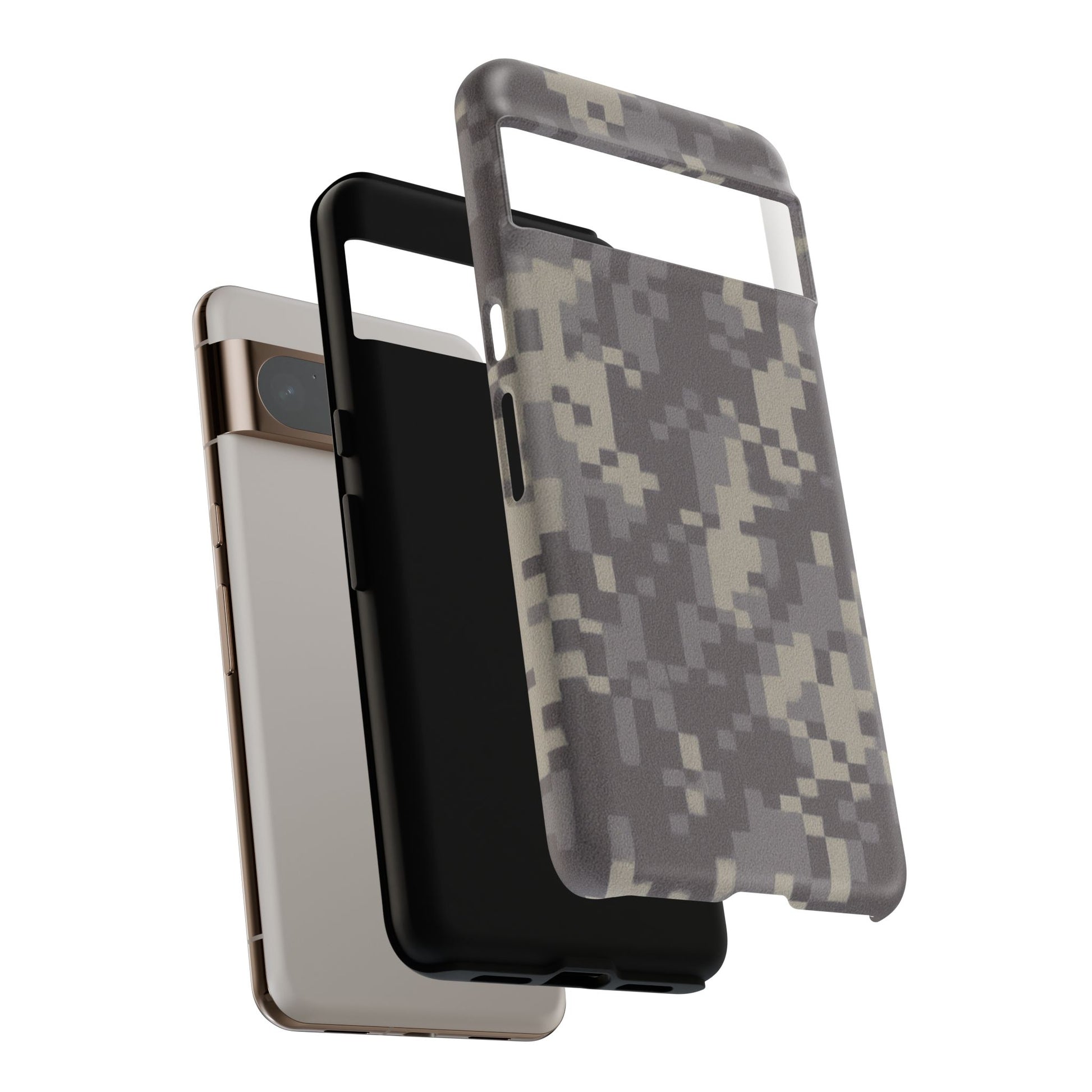 Digital camouflage tough phone case by Printify, rugged protective cover for smartphones with a durable camouflage design.