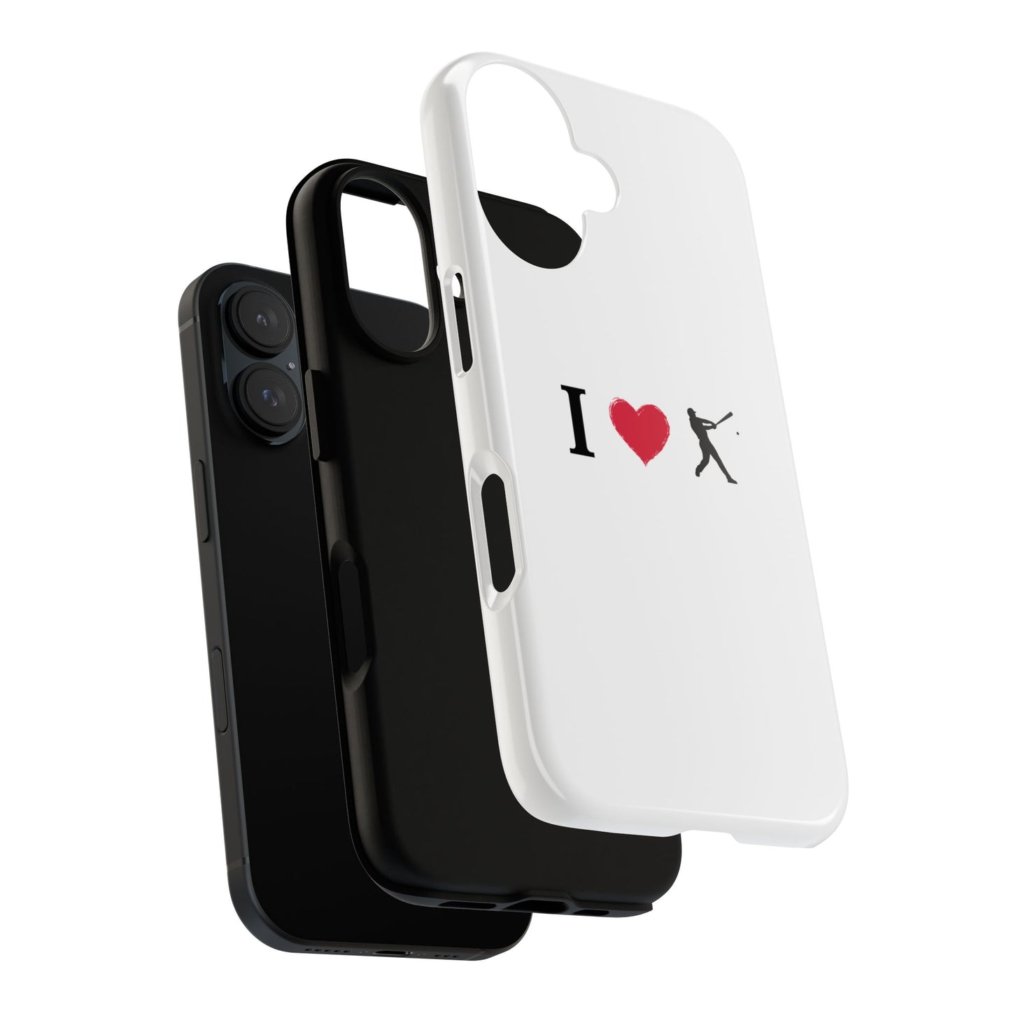 Baseball Love Phone Case, Tough Cases for Sports Lovers, i Heart Baseball Protection, Gift for Players, Cute Sports Case - TRV
