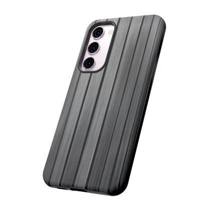 Ribbed metal texture iPhone case by Printify, tough protective phone cover with durable design and sleek metallic finish.