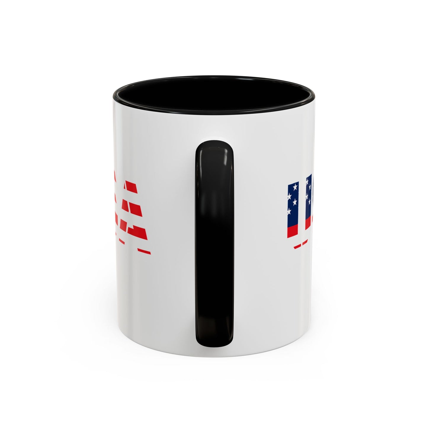 USA Flag Accent Coffee Mug — Patriotic 11/15oz Ceramic Coffee Cup