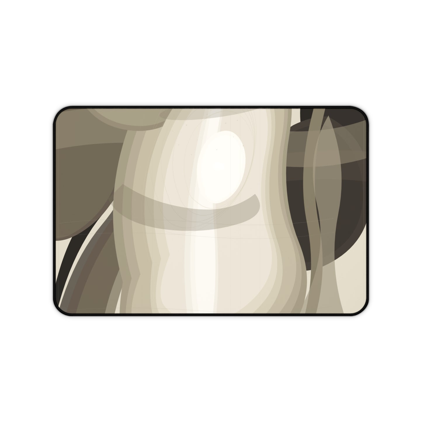 Abstract Neutral Waves Desk Mat | Modern Beige Brown Mousepad Surface