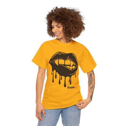 Edgy Graphic Tee - Dripping Lips Design - Unisex Heavy Cotton Tee