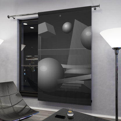 Abstract Geometric Spheres Window Curtains | Modern Black Gray Curtain