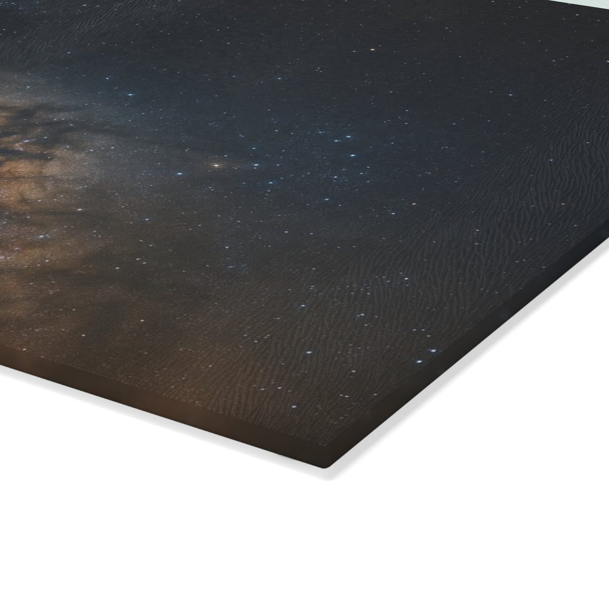 Milky Way Glass Cutting Board — Night Sky Decorative Kitchen Board