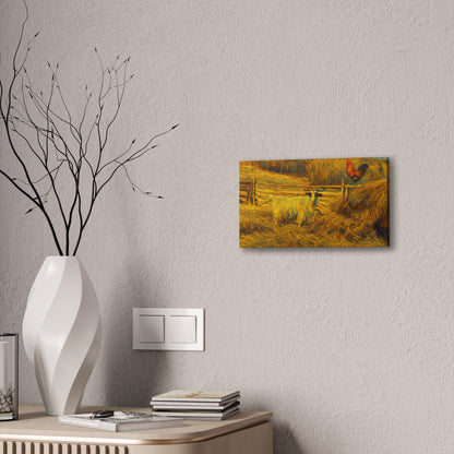 Rustic Farmhouse Canvas Print with Goat and Rooster, Country Decor, Animal Art, Gift for Farmers, Farmhouse Wall Art, Rustic Home Decor