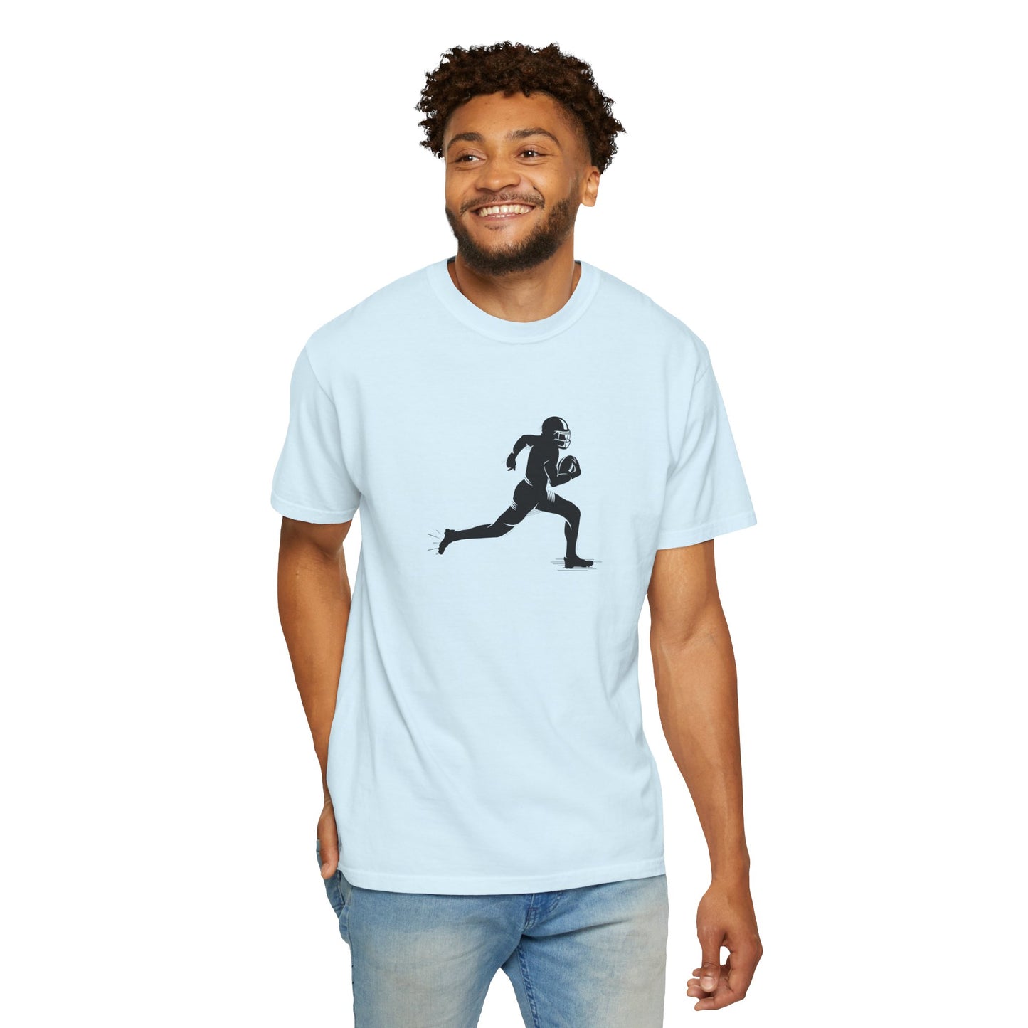 Football Player Graphic Unisex T-Shirt, Casual Sports Tee, Gift for Athletes, Workout Shirt, Everyday Wear, Unique Running Apparel