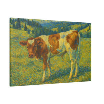 Cow Art Canvas Print, Rustic Farmhouse Decor, Animal Lover Gift, Country Wall Art, Thoughtful Homewarming - TRV