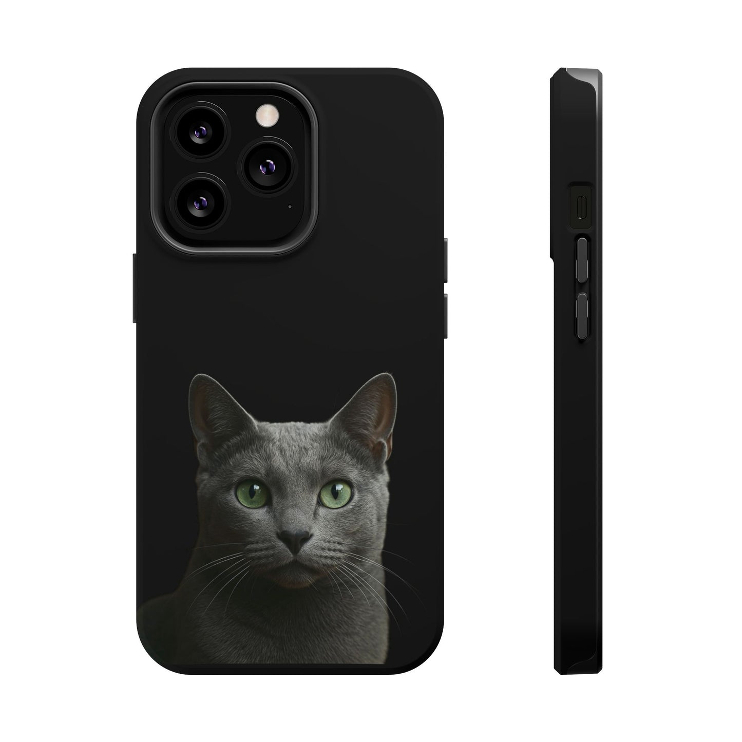 Russian Blue Cat Phone Case — Magnetic Impact-Resistant iPhone Cover