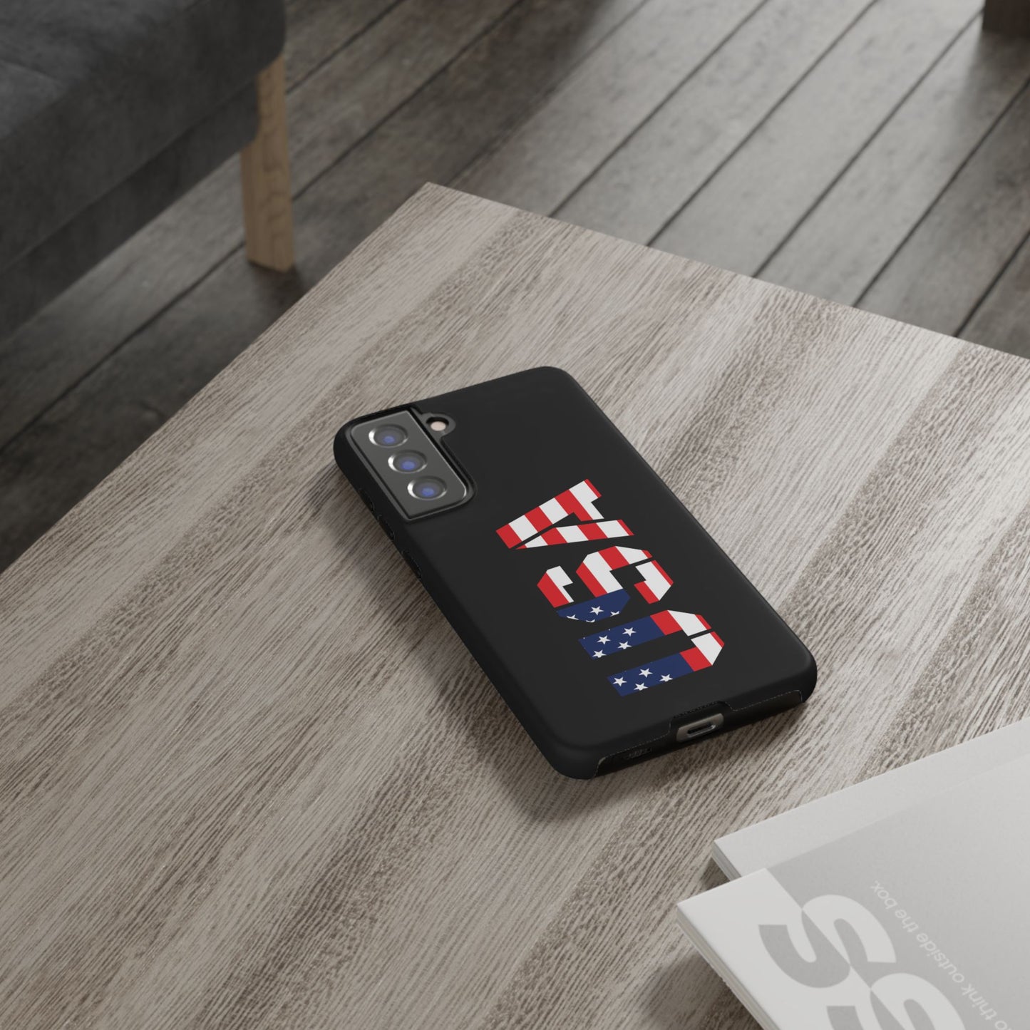 USA Phone Case with American flag design, durable Printify tough case for iPhone or smartphone protection