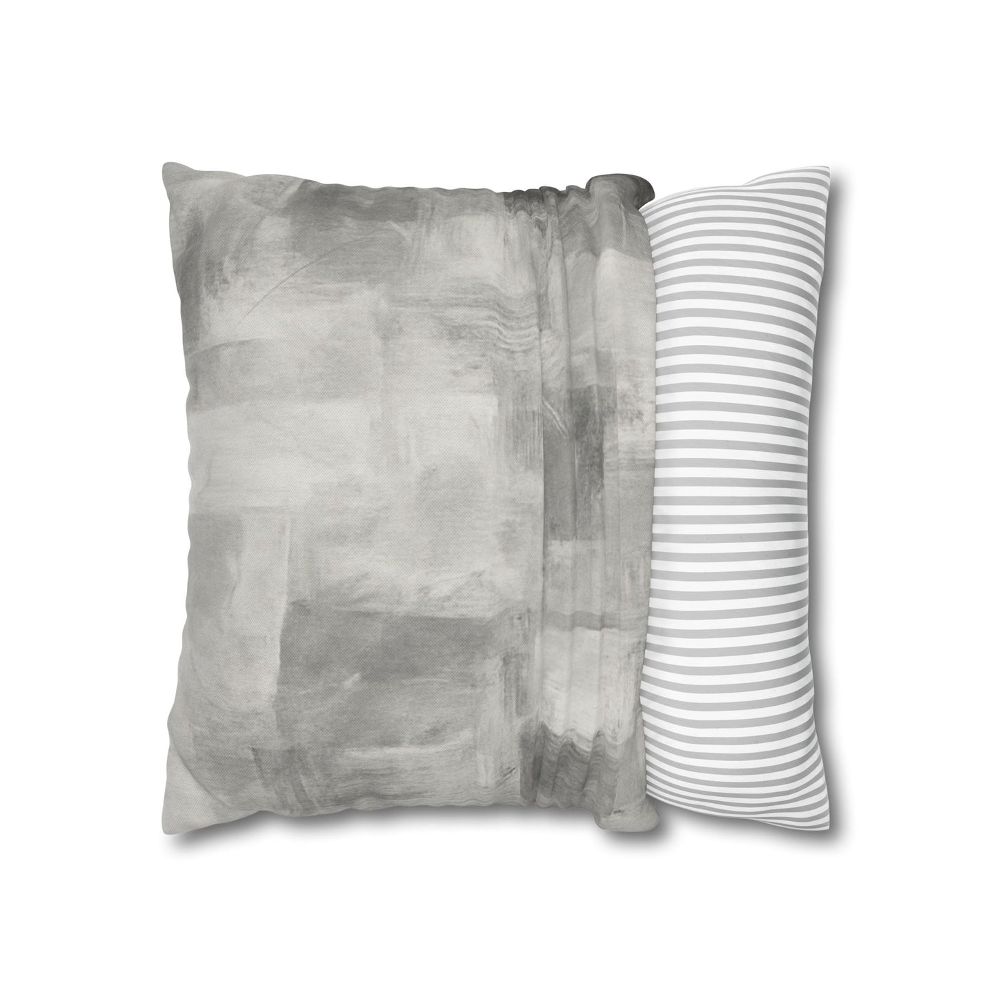Watercolor Gray Decorative Pillowcase — Spun Polyester Square Throw Pillow Cover