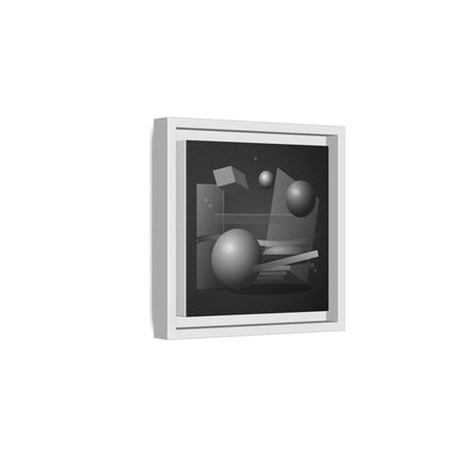 Monochrome Geometric Spheres Canvas Framed Wall Art | Matte Print