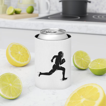 Football Player Can Cooler – Running Ball Carrier Beverage Koozie