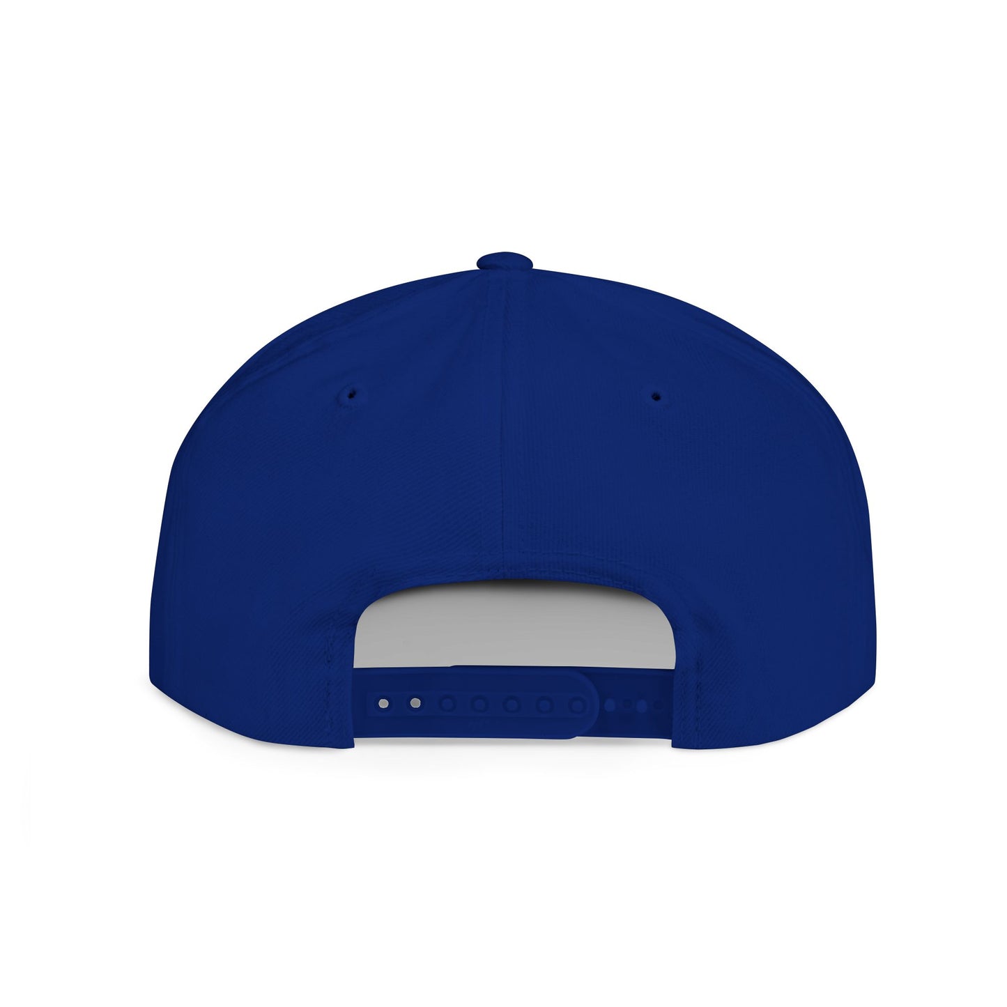 Minimalist Printify flat bill snapback hat featuring a hand gesture design in black and white.