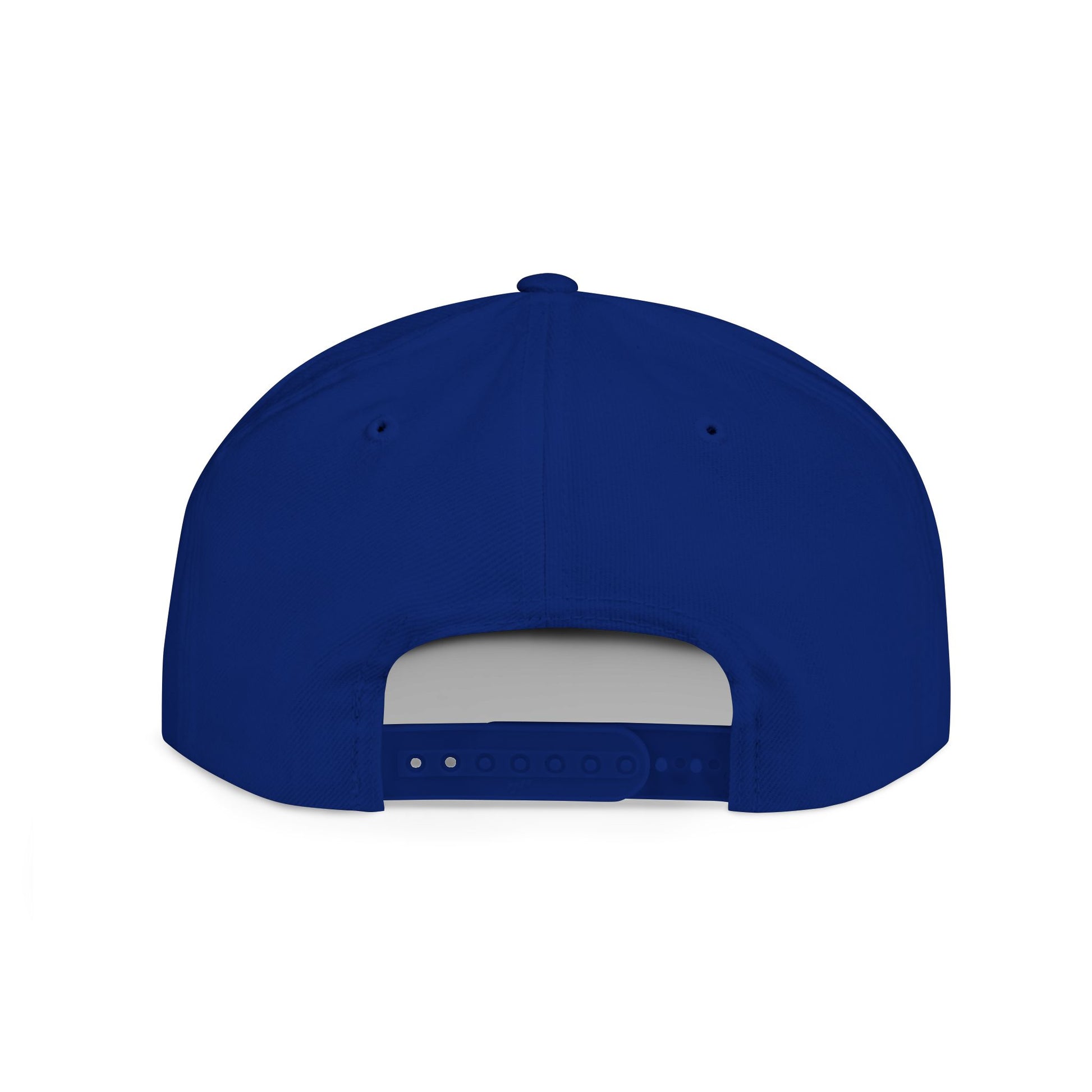 Minimalist Printify flat bill snapback hat featuring a hand gesture design in black and white.