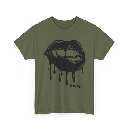 Edgy Graphic Tee - Dripping Lips Design - Unisex Heavy Cotton Tee