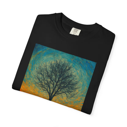 Nature-Themed Unisex Garment-Dyed T-Shirt - Tree Design, Bohemian Tee, Nature Lover Gift, Eco-Friendly Fashion, Casual Wear - TRV