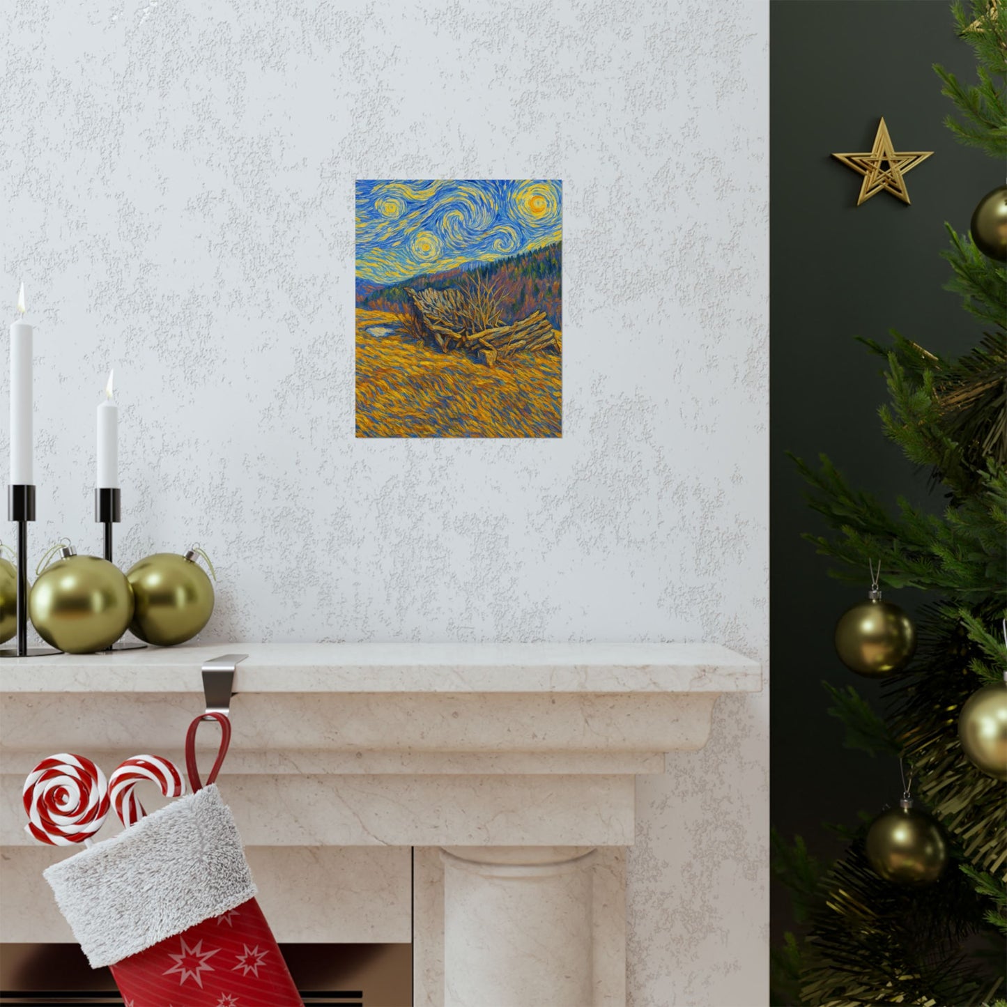 Matte Vertical Posters of Starry Night - Art Print for Home Decor, Wall Art, Gift for Art Lovers, Bacground for Celebrations - TRV