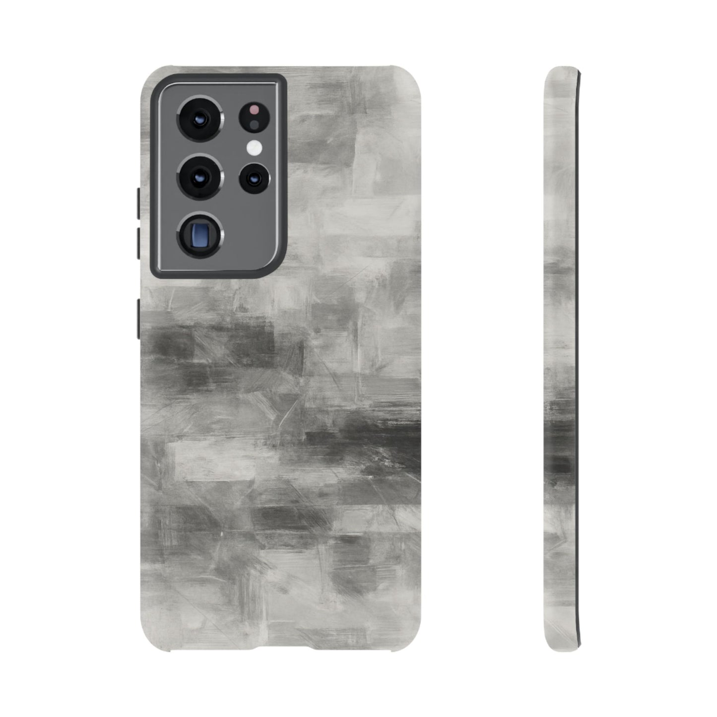 Abstract gray grid phone case for iPhone, tough protective cover by Printify with modern geometric design.