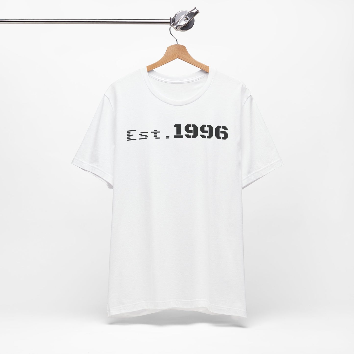 Unisex Jersey Tee - 'Est. 1996' Graphic Shirt, Birthday Gift, Casual Wear, Vintage Style, Retro Fashion, Gift for Him/Her - TRV