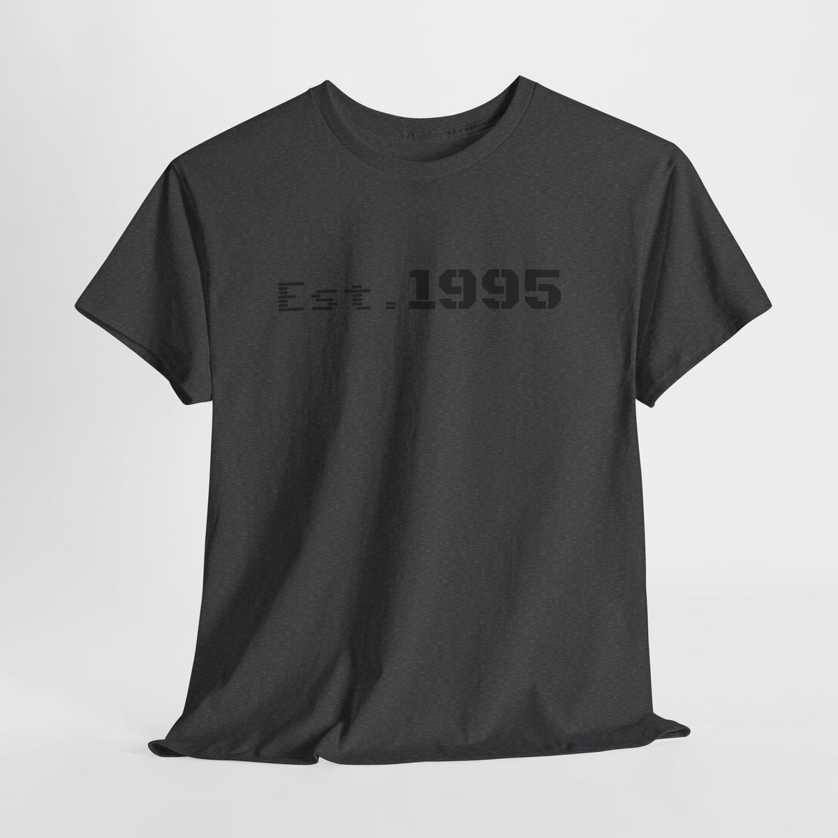 Vintage minimalist Est. 1995 T-shirt by Printify featuring a simple birthday design on a classic cotton tee.