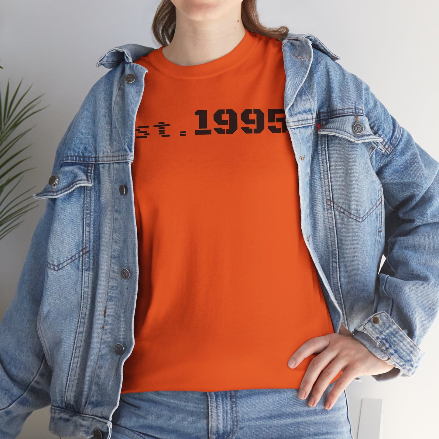 Unisex Heavy Cotton Tee - Est. 1995, Vintage Birthday Gift, Customizable Tee, Retro Unisex Shirt, Casual Everyday Wear