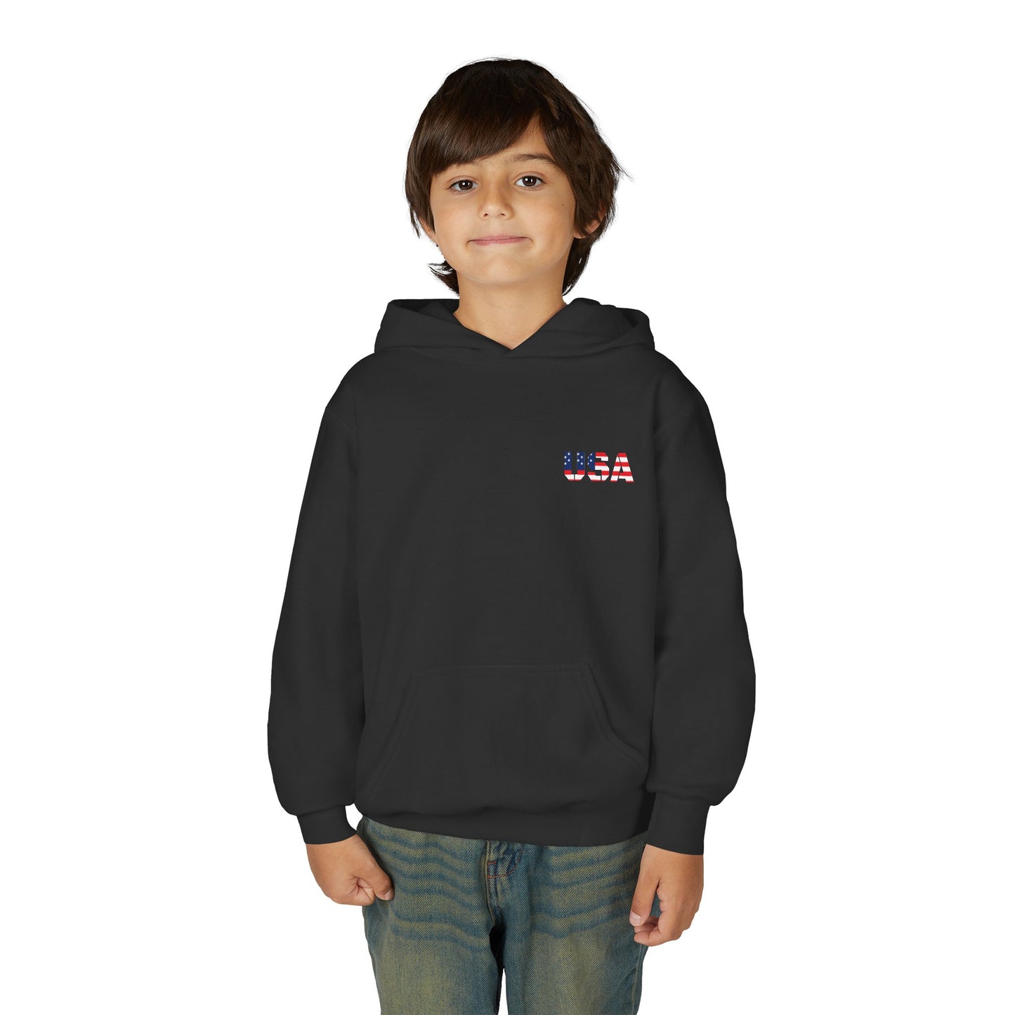 USA Flag Youth Hoodie, Youth Sweatshirt, Cool Hoodie for Kids, American Pride Apparel, Comfortable Boys and Girls Sweatshirt