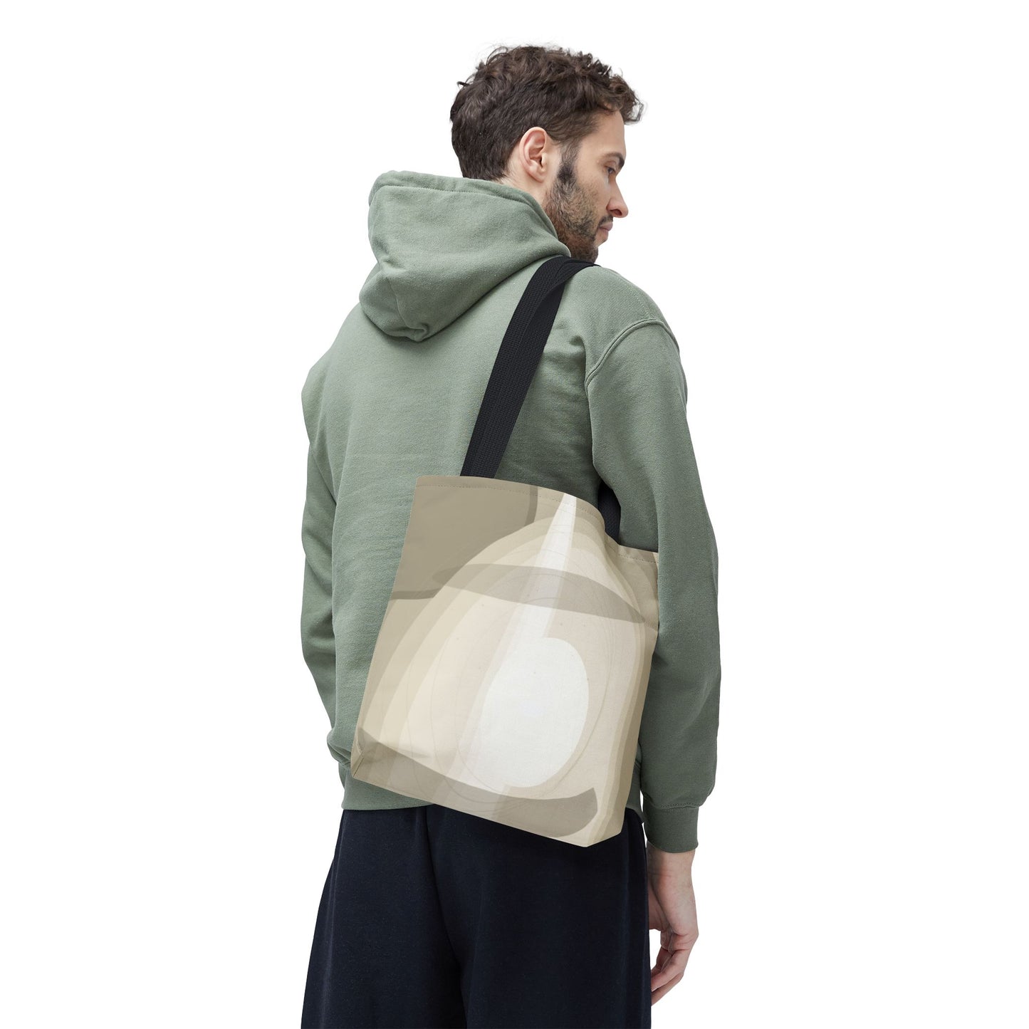 Neutral Abstract Light Beam Tote Bag | Minimalist Geometric Pattern