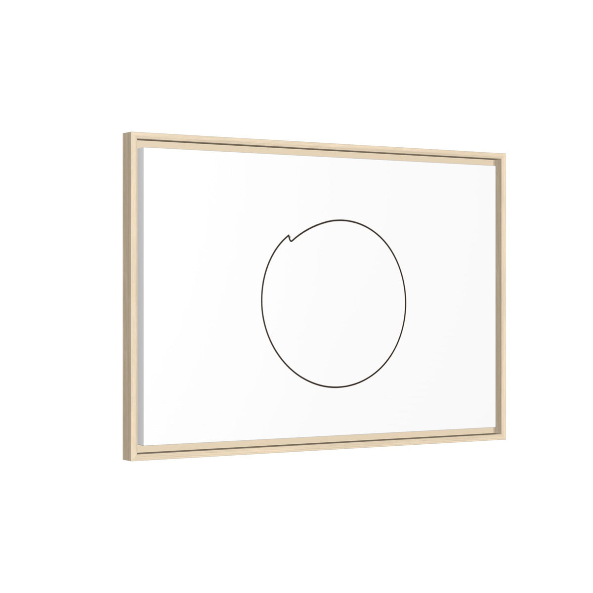 Framed matte canvas wall art featuring a minimal circular line design, by Printify, showcasing modern abstract artwork.
