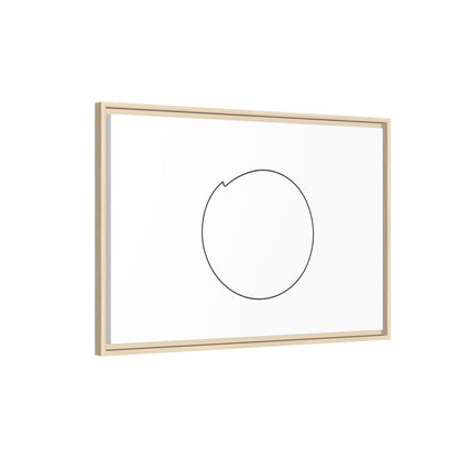 Framed matte canvas wall art featuring a minimal circular line design, by Printify, showcasing modern abstract artwork.