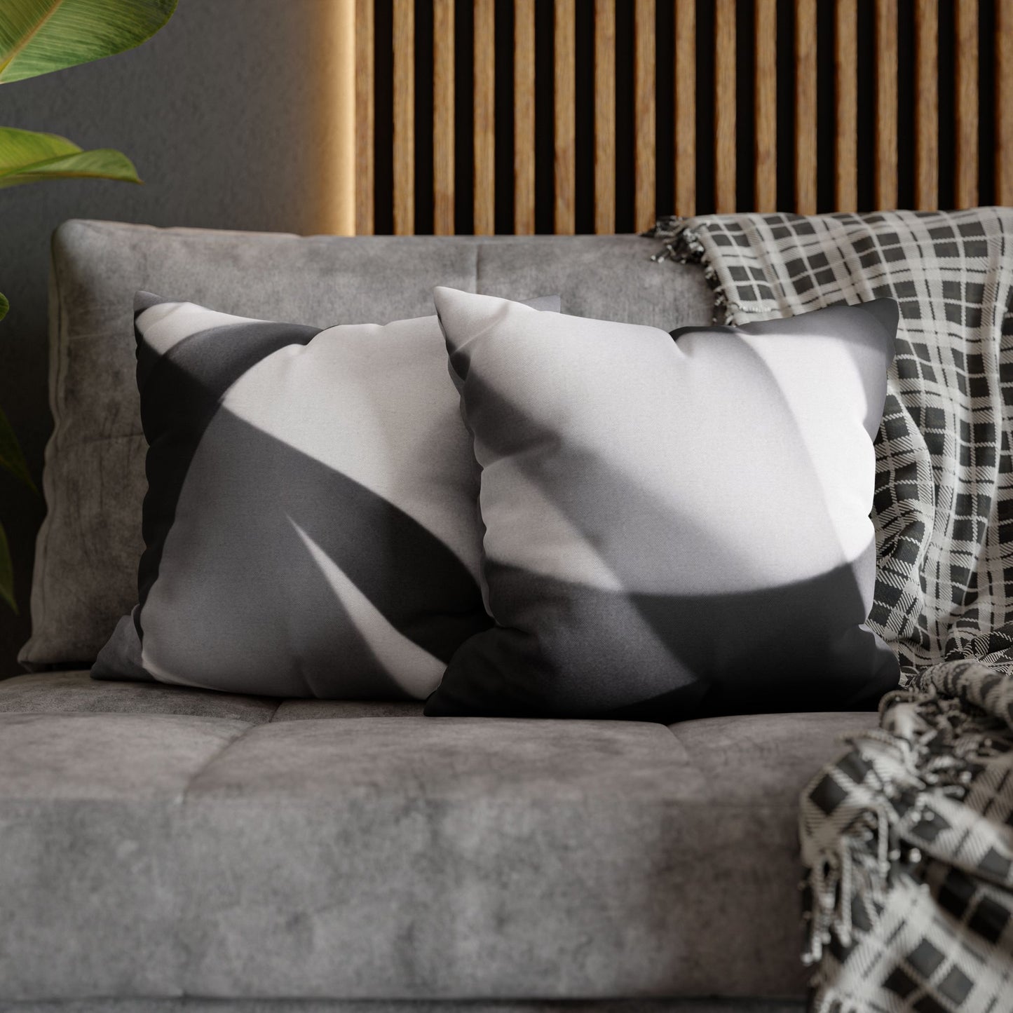 Abstract Black and White Photo Pillowcase, Square Pillowcase