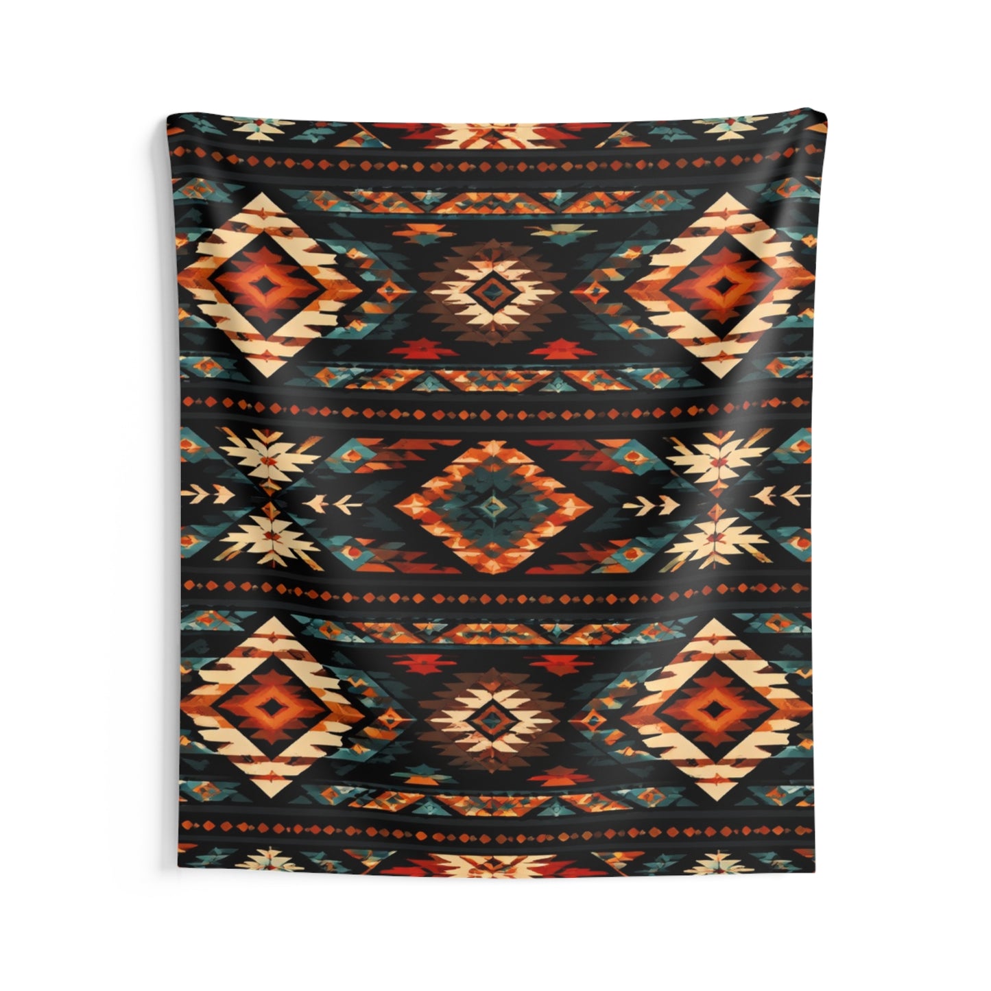 Southwestern Diamond Indoor Wall Tapestry — Boho Tribal Aztec Pattern
