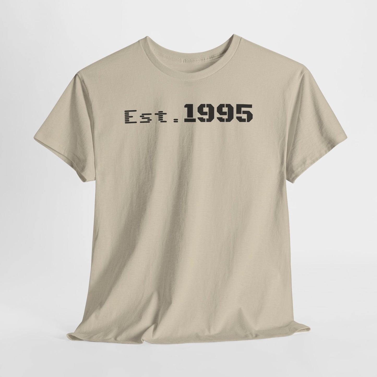 Unisex Heavy Cotton Tee - Est. 1995, Vintage Birthday Gift, Customizable Tee, Retro Unisex Shirt, Casual Everyday Wear