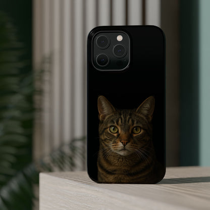 Magnetic Impact-Resistant Phone Case — Realistic Tabby Cat Portrait