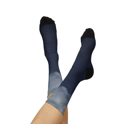 Night Sky Cloud Pattern Socks | Sublimation Crew Socks