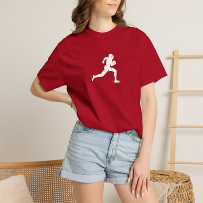 Sporty Unisex Garment-Dyed T-Shirt with Football Player Graphic, Activewear, Casual Wear, Gift for Runners, Fitness Apparel, Everyday Style